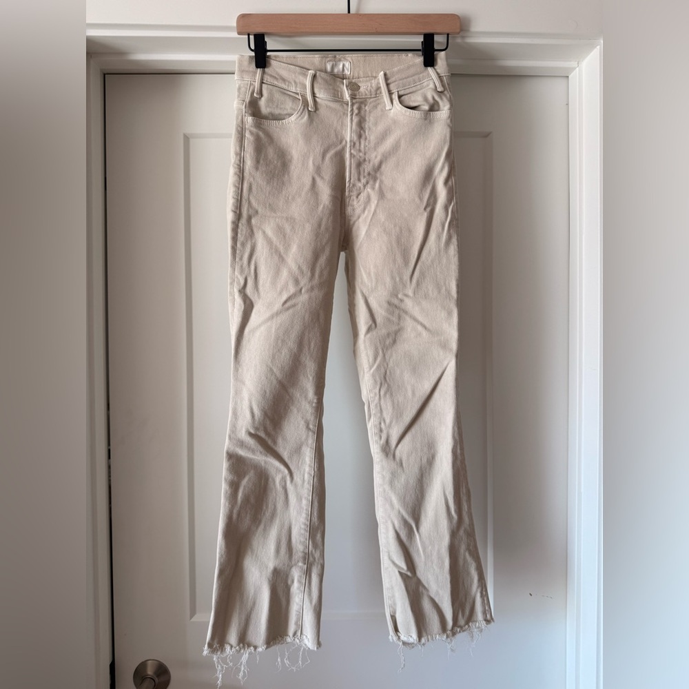 MOTHER Women's Cream Straight Leg Jeans